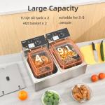 17.2L Stainless Steel Electric Deep Fryer with Baskets