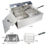 17.2L Stainless Steel Electric Deep Fryer with Baskets