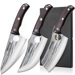Topfeel 3-Piece Hand Forged Butcher Knife Set