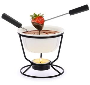 BSTKEY Ceramic Butter and Fondue Warmer Set