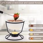 BSTKEY Ceramic Butter and Fondue Warmer Set