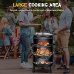 16-inch Charcoal Smoker and BBQ Grill Combo