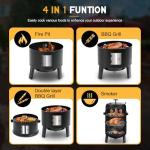16-inch Charcoal Smoker and BBQ Grill Combo