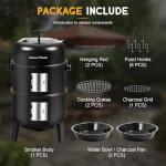 16-inch Charcoal Smoker and BBQ Grill Combo