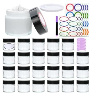 25-Pack 2oz Glass Travel Containers with Lids