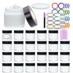 25-Pack 2oz Glass Travel Containers with Lids