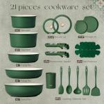 CAROTE 21-Piece Non-Stick Ceramic Cookware Set