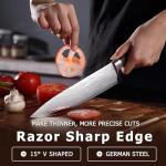 PAUDIN 14-Piece Kitchen Knife Set with Block