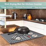 Silicone Dish Drying Mat with Drain, 20"x17