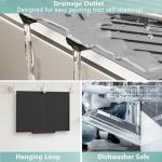 Silicone Dish Drying Mat with Drain, 20"x17