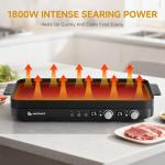 AMZCHEF 1800W Portable Electric Indoor Grill