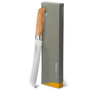 8-Inch Double Serrated Bread Knife with Olive Handle