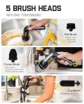 Cordless Electric Spin Scrubber with 5 Brush Heads