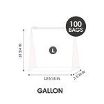 100 Count BPA-Free Gallon Slider Storage Bags