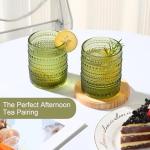 ZMOWIPDL Set of 6 Vintage Hobnail Drinking Glasses