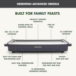 GreenPan Advanced 10.5”x 20” Electric Griddle with Warming Drawer, Healthy Ceramic Nonstick PFAS-Free Coating, Temperature Control, Easy and Versatile Countertop Meals, Dishwasher Safe, Graphite