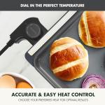 GreenPan Advanced 10.5”x 20” Electric Griddle with Warming Drawer, Healthy Ceramic Nonstick PFAS-Free Coating, Temperature Control, Easy and Versatile Countertop Meals, Dishwasher Safe, Graphite