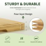 BAMBANG Bamboo Cutting Board Set, 3-Piece Wooden Chopping Boards for Kitchen, Non-Toxic Butcher Block with Juice Groove, Large Medium Small Cutting Boards for Meat, Vegetables & Cheese