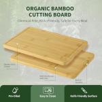 BAMBANG Bamboo Cutting Board Set, 3-Piece Wooden Chopping Boards for Kitchen, Non-Toxic Butcher Block with Juice Groove, Large Medium Small Cutting Boards for Meat, Vegetables & Cheese