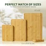 BAMBANG Bamboo Cutting Board Set, 3-Piece Wooden Chopping Boards for Kitchen, Non-Toxic Butcher Block with Juice Groove, Large Medium Small Cutting Boards for Meat, Vegetables & Cheese