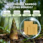 BAMBANG Bamboo Cutting Board Set, 3-Piece Wooden Chopping Boards for Kitchen, Non-Toxic Butcher Block with Juice Groove, Large Medium Small Cutting Boards for Meat, Vegetables & Cheese