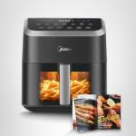 Midea Air Fryer 5.5 Quart with See-Thru Window, Rapid Air Technology, 9 Preset Menus for Quick and Easy Meals,1 Minute Button and Favorite Function, 90% less oil