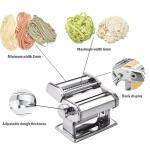 Pasta Maker Machine, Manual Pasta Makers 9 Adjustable Thickness Settings, Noodles Maker with Aluminum Alloy Rollers and Cutter for Spaghetti, Fettuccini, Lasagna, Dumpling Skins (with Brush)