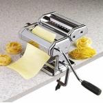 Pasta Maker Machine, Manual Pasta Makers 9 Adjustable Thickness Settings, Noodles Maker with Aluminum Alloy Rollers and Cutter for Spaghetti, Fettuccini, Lasagna, Dumpling Skins (with Brush)