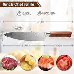 8 Inch Damascus Chef Knife with 9Cr18Mov, Professional Japanese Chef Knife with Ergonomic Handle and Gift Box for Kitchen
