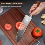 8 Inch Damascus Chef Knife with 9Cr18Mov, Professional Japanese Chef Knife with Ergonomic Handle and Gift Box for Kitchen