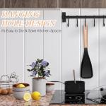 cobee 4PCS 12 Inch Silicone Cooking Spoon for Nonstick Cookwares, Multi Function Spoon Multifunction Spatula Spoons Wood Handle Spoons Multifunction Kitchen Utensils for Serving Mixing Scoop Scrape