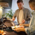 cobee 4PCS 12 Inch Silicone Cooking Spoon for Nonstick Cookwares, Multi Function Spoon Multifunction Spatula Spoons Wood Handle Spoons Multifunction Kitchen Utensils for Serving Mixing Scoop Scrape