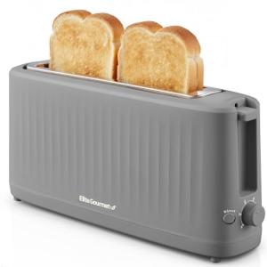 Elite Gourmet ECT2517G SLIMTOAST™ 2-Slice, Long Slot Toaster, Cool-touch Body, 6 Toast Settings & Cancel Function, Extra Wide 1.5” Slot Easily Fits Breads, English Muffins, Bagels & Waffles, Grey