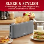 Elite Gourmet ECT2517G SLIMTOAST™ 2-Slice, Long Slot Toaster, Cool-touch Body, 6 Toast Settings & Cancel Function, Extra Wide 1.5” Slot Easily Fits Breads, English Muffins, Bagels & Waffles, Grey