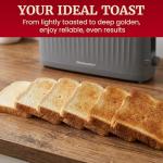 Elite Gourmet ECT2517G SLIMTOAST™ 2-Slice, Long Slot Toaster, Cool-touch Body, 6 Toast Settings & Cancel Function, Extra Wide 1.5” Slot Easily Fits Breads, English Muffins, Bagels & Waffles, Grey