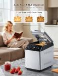 KBS 3LB Programmable Bread Maker,20-in-1 Automatic Bread Machine with Ceramic Pan & Fruit Dispenser, 850W Dual Heaters Bread Maker Machine with Quiet Brushless Motor,Stainless Steel,15H Timer,3 Colors