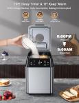 KBS 3LB Programmable Bread Maker,20-in-1 Automatic Bread Machine with Ceramic Pan & Fruit Dispenser, 850W Dual Heaters Bread Maker Machine with Quiet Brushless Motor,Stainless Steel,15H Timer,3 Colors