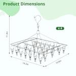Homaisson 4 PCS Herb Drying Rack, Stainless Steel Hanging Herb Drying Rack with 30 Clips, Windproof Herb Dryer Flower Drying Rack, Space-Saving Drying Rack for Aromatic Herbs Spices Tea Leaves