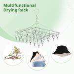 Homaisson 4 PCS Herb Drying Rack, Stainless Steel Hanging Herb Drying Rack with 30 Clips, Windproof Herb Dryer Flower Drying Rack, Space-Saving Drying Rack for Aromatic Herbs Spices Tea Leaves