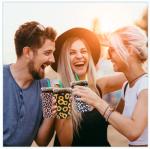 YR Reusable Neoprene Insulator Sleeve for Iced Coffee Cups, 3 Pack Coffee Coolies sleeves for Iced & Hot Drinks, Cold Beverage Cooler Compatible with Starbucks Coffee and More (Diamond Flower)