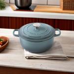 Slate Blue Enameled Cast Iron 5.5 Quart Dutch Oven