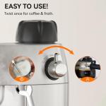 Queyd Stainless Steel 4-Cup Espresso Machine