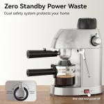 Queyd Stainless Steel 4-Cup Espresso Machine