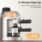 Queyd Stainless Steel 4-Cup Espresso Machine