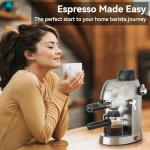 Queyd Stainless Steel 4-Cup Espresso Machine
