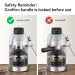 Queyd Stainless Steel 4-Cup Espresso Machine