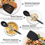 4-Piece Silicone Spatula Spoon Set with Steel Handle