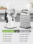 Rotary Cheese Grater with 3 Blades for Veggies