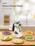 Rotary Cheese Grater with 3 Blades for Veggies
