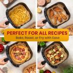 Air Fryer Disposable Liners, 125 Count, 8” Square